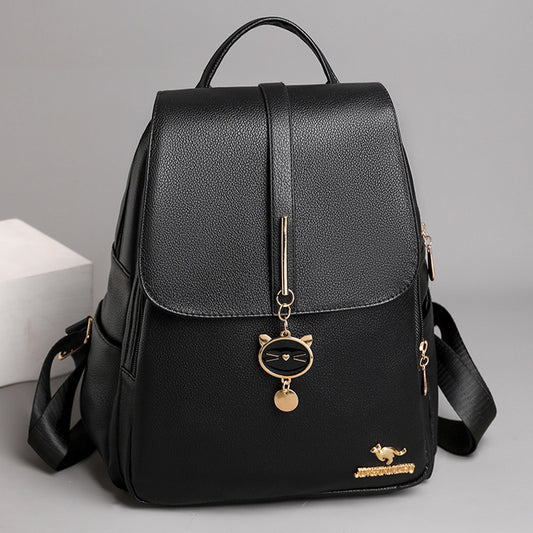 New Casual Women's Soft Leather Backpack